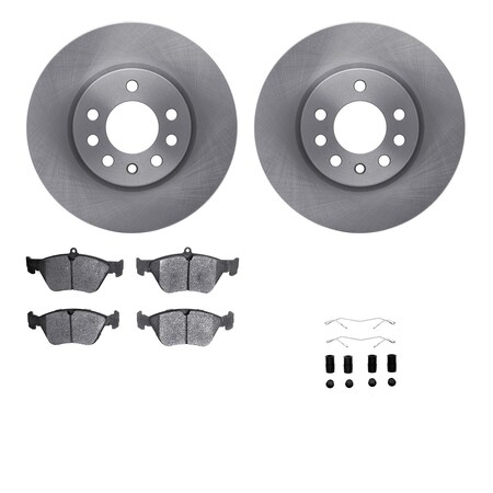 Front - Dynamic Friction Company Brake Rotors with 3000 Ceramic Brake Pads and Hardware Kit 6312-65009